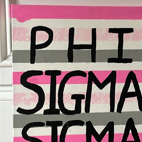 Phi Sigma Sigma sorority Greek life hand painted sign college big little gift - Picture 2 of 4